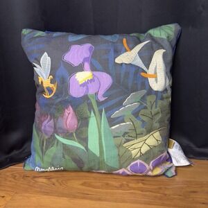 Disney D23 Alice In Wonderland 70th Art By Mary Blair Throw Pillow Blue Flowers
